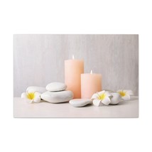 Lighted Candles and Flowers Forest Floral Nature Photography Canvas Wall Art fo - £71.96 GBP+