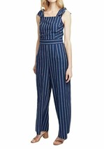 RACHEL Rachel Roy Womens Size 4 Blue Linen Striped Kate Jumpsuit NEW $150 - £50.37 GBP