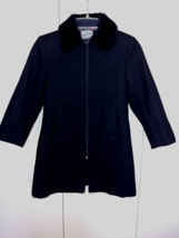 ROTHSCHILD GIRL&#39;S BLACK ZIP  WOOL BLEND COAT-8-WORN ONCE-VERY NICE-FURRY... - $26.18