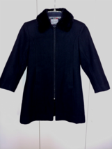 Rothschild Girl&#39;s Black Zip Wool Blend COAT-8-WORN ONCE-VERY NICE-FURRY Collar - £20.92 GBP