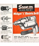 1948 Snap On Tools Midget Electric Drill Advertisement Blue Point Vintag... - $558.77 MXN