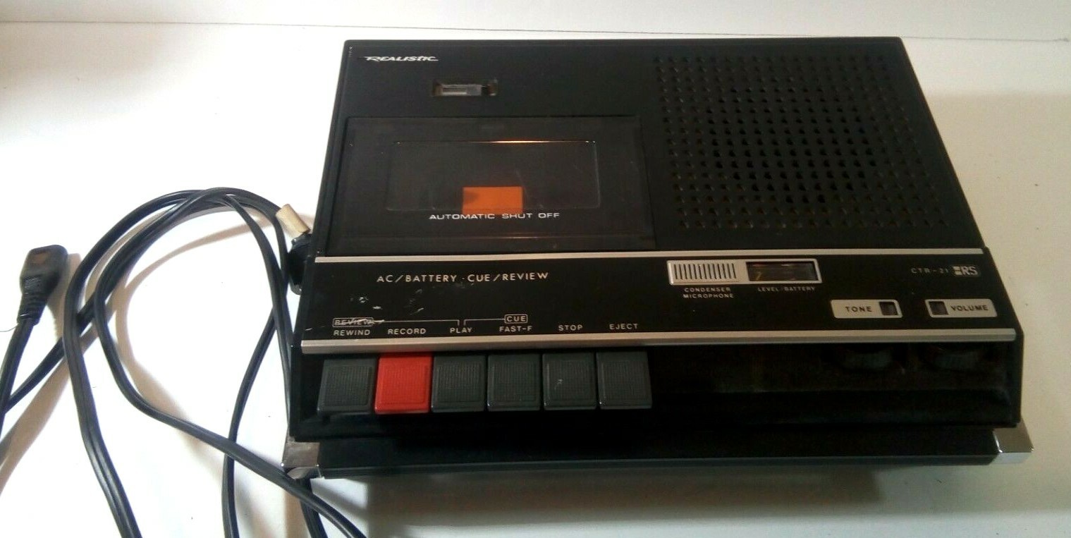 Vintage Realistic Portable Cassette Recorder CTR-21A Cat. No. 14-827 wit... - $13.85
