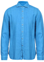 120% Lino Cruise Men&#39;s Riverside Blue Fade  Casual Linen Shirt Slim Fit Size 2XL - £102.22 GBP