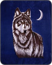 Soft + Warm Wolf &amp; Moon Bed Bedroom Heavy Weight Blanket Full / Queen 79X95 Inch - £56.08 GBP