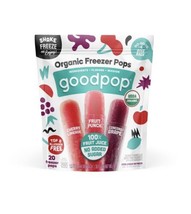 Goodpop Organic 100% Fruit Juice freezer Pops 20 count bag. Lot of 3. Bulk buy - £70.45 GBP