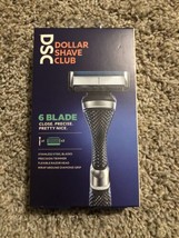 Dollar Shave Club 6-Blade 1 Handle 2 Cartridges Stainless Steel Blades NEW - $9.68