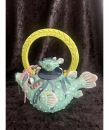 Puffer Fish Teapot Ceramic Embossed Home Décor Blue Sky Tea Pot - €42,42 EUR