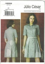 Vogue 9269 Julio Cesar Appliqued Shirt Dress Pattern Choose Size Uncut - $11.04