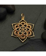 Bronze Openwork Lotus Mandala Pendant 31x22mm - $514.02 MXN