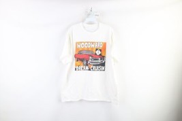 Vintage Mens XL Distressed Spell Out Woodward Dream Cruise Detroit T-Shirt White - £27.05 GBP