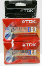 2 TDK Superior Normal Bias D60 Blank Audio Cassette Tapes - Sealed - $138.33 MXN