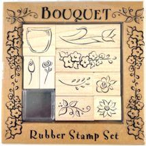 Bouquet Rubber Stamp Set All Night Media #2404R New 9 Unmounted Flower B... - £9.69 GBP