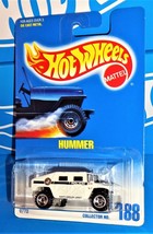 Hot Wheels Mid 1990s Blue &amp; White Card #188 Hummer White w/ ORSBs Unpainted Base - £3.11 GBP