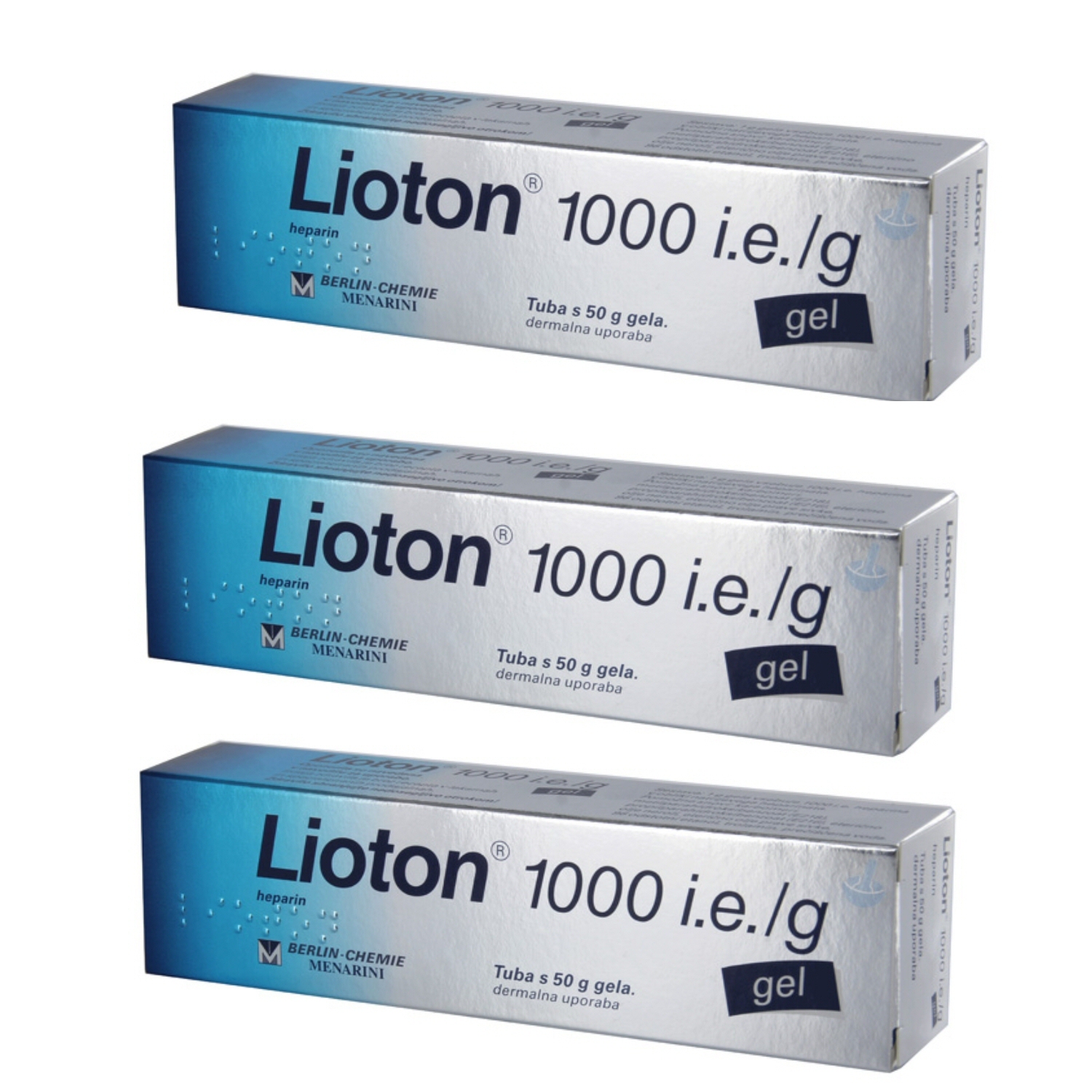3 PACKL Lioton 1000, gel, 50g BERLIN CHEMIE - Foot Creams & Treatments