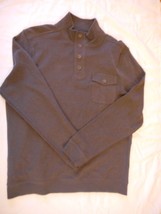 Men&#39;s Structure Long Sleeve Button Mock Neck Shirt NEW Black Onyx Size L... - £20.94 GBP
