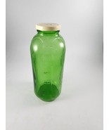 Vtg 9&quot; Green Sunsweet Prune Juice Refrigerator Water Jar w Twist-Off Lid... - £13.66 GBP