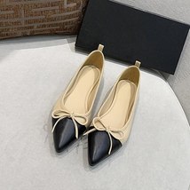 Pointed Toe Flats Women Luxury Designer Gold Ballet Shoes Genuine Leather Bowkno - £74.79 GBP