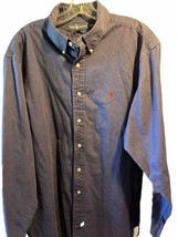 Ralph Lauren Shirt Mens XXL Navy Blue Long Sleeve Button Down Cotton EUC - £11.83 GBP