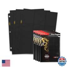 BCW Double-Sided 9-Pocket Black Pages - 50x Trading Card Binder Sheets - $36.83