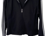 Athletic Works Jacket Womens Size M Black Coat Medium Striped Sleeve Cro... - £13.65 GBP