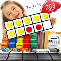 Magnetic Ten Frame Set: 8 Durable Ten-Frames + 100 Colorful Counters + 8... - £59.09 GBP