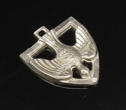 CHAPEL 925 Silver - Vintage Carved Flying Dove Bird Of Peace Pendant - P... - $38.68