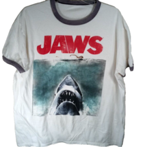 Jaws Ringer T-Shirt Size X-Large Shark Movie Logo - £15.46 GBP