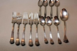 Lot of 13 Vintage Silver Plate Spoons &amp; Forks - (9) 1881 Rogers A1 + 4 Others - £7.39 GBP