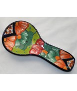 Mexican Talavera Large Wide Hand-Painted 10&quot; Long Clay Spoon Rest S3 - £13.94 GBP