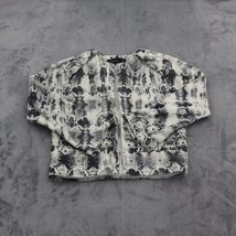 Zara Jacket Womens XS Black White Long Sleeve Cropped Animal Snake Print Blazer - £23.18 GBP