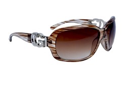 Sunglasses Women Brown Silver Frame Oversize UV400 Polycarbonate Brown Lens - £11.85 GBP