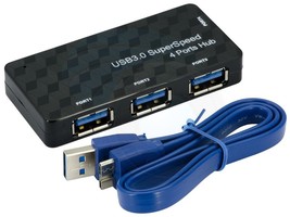 5Gbps USB 3.0 4 Port Fast Data Transfer Computer Hub Cable Splitter - £14.62 GBP