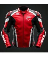 Red, Black &amp; White Ducati MotoGP-Inspired Motorcycle Racing Leather Jacket - $230.00