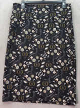 LuLaRoe Pencil Skirt Women&#39;s Medium Black Green Floral Polyester Stretch Pull On - £14.51 GBP
