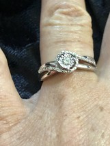 Love You Forever 1/6 CT. T.W. Diamond Cushion Frame Twist Shank Promise Ring - $280.60 CAD