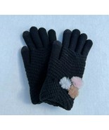 Womens Winter Warm Textured Knit Tech Touch Glove with Faux fur Poms Coz... - £8.29 GBP