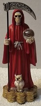 Grim Reaper Santa Muerte Owl Money Coin Scythe Fantasy Figurine Statue Set Of 4 - £26.61 GBP