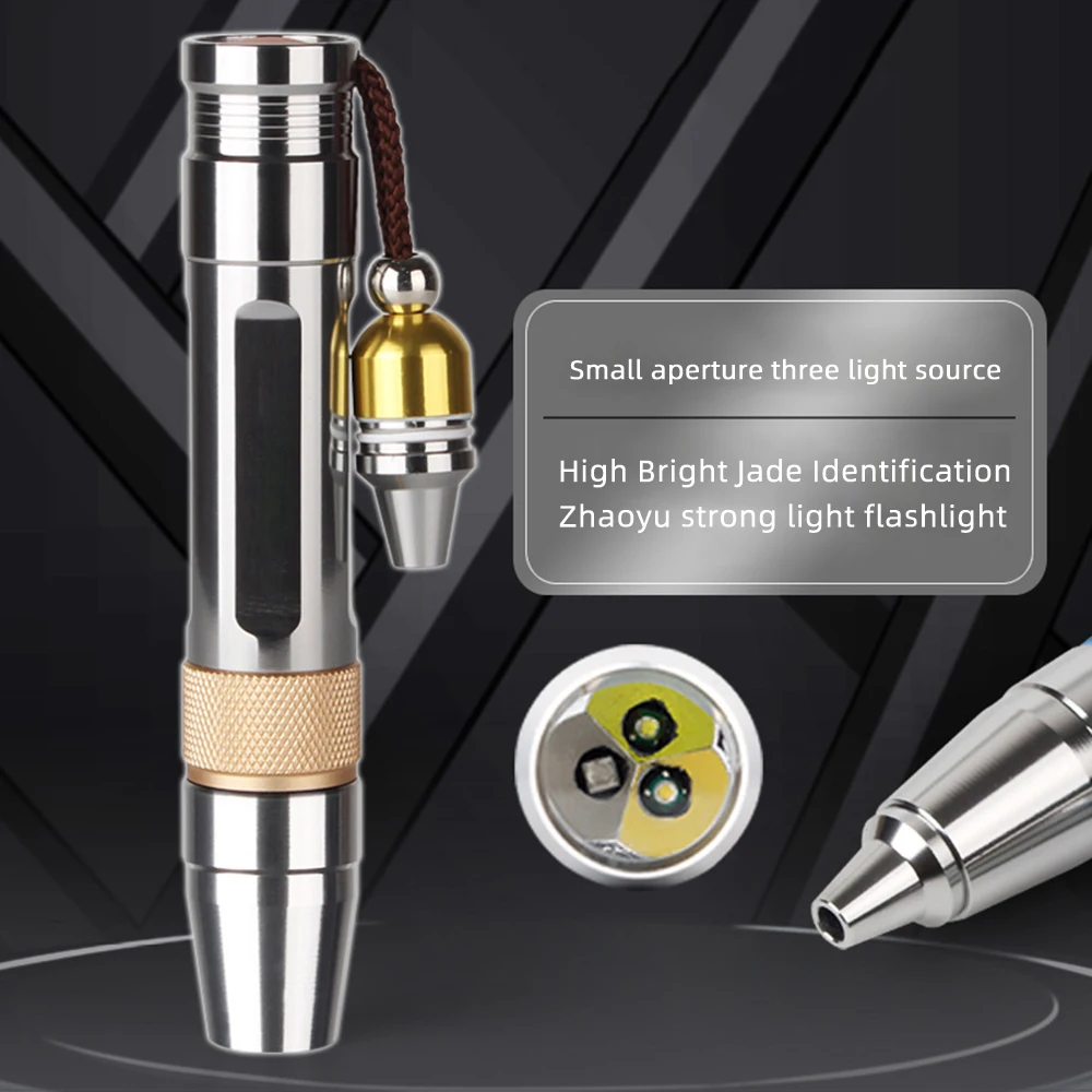 LED Pocket Flashlight 365nm White Yellow UV Light LED Flashlight Torch for Jade - £16.28 GBP+