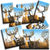 WHITETAIL DEER BUCK ANTLERS LIGHT SWITCH WALL PLATE OUTLET CABIN ROOM HO... - £14.34 GBP+