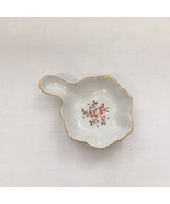 Vintage small porcelain trinket dish serving dish catch all floral design - $19.75