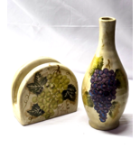 Tabletops Unlimited Cabernet Series Hand Painted Ceramic Napkin Holder &amp;... - $30.12 CAD