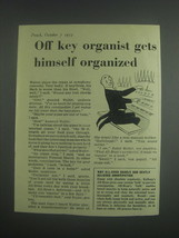 1953 Kellogg's All-Bran Cereal Ad - Off key organist gets himself organized - $18.49