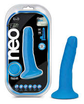 Blush Neo Elite 6&quot; Silicone Dual Density Cock - Neon Blue - £27.41 GBP