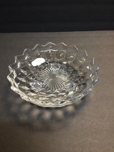 Clear Glass Candy Dish w/Feet Cubed Textured Design w/Pointed Edges 6-3/... - $6.60