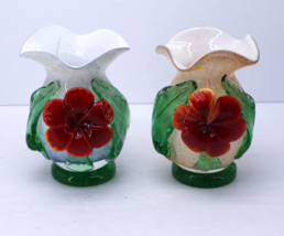 Pair of Murano Flower Vases Warm and Cold - £56.49 GBP