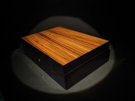 Elie Bleu Zebrawood Humidor 110 count Made in France NIB image 7