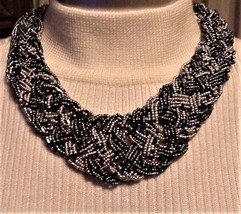 Twisted Bead Choker Necklace Signed Jules C. - $30.65