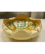Vintage Pottery Porcelain Japan Yellow Decorative Scalloped Bowl 21-d - $34.64