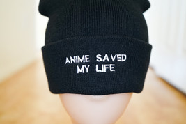 Anime Saved My Life, Cartoon, Japanese, Depression, Embroidered Beanie - £19.61 GBP
