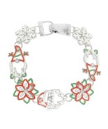  Christmas Snowflake Poinsettia Charm Bracelet  - $599.00 MXN